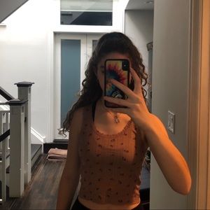 Flowery cropped tank top